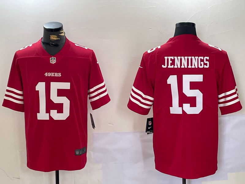 Men San Francisco 49ers #15 Jennings Red 2024 Nike Vapor Limited NFL Jersey style 3->indianapolis colts->NFL Jersey